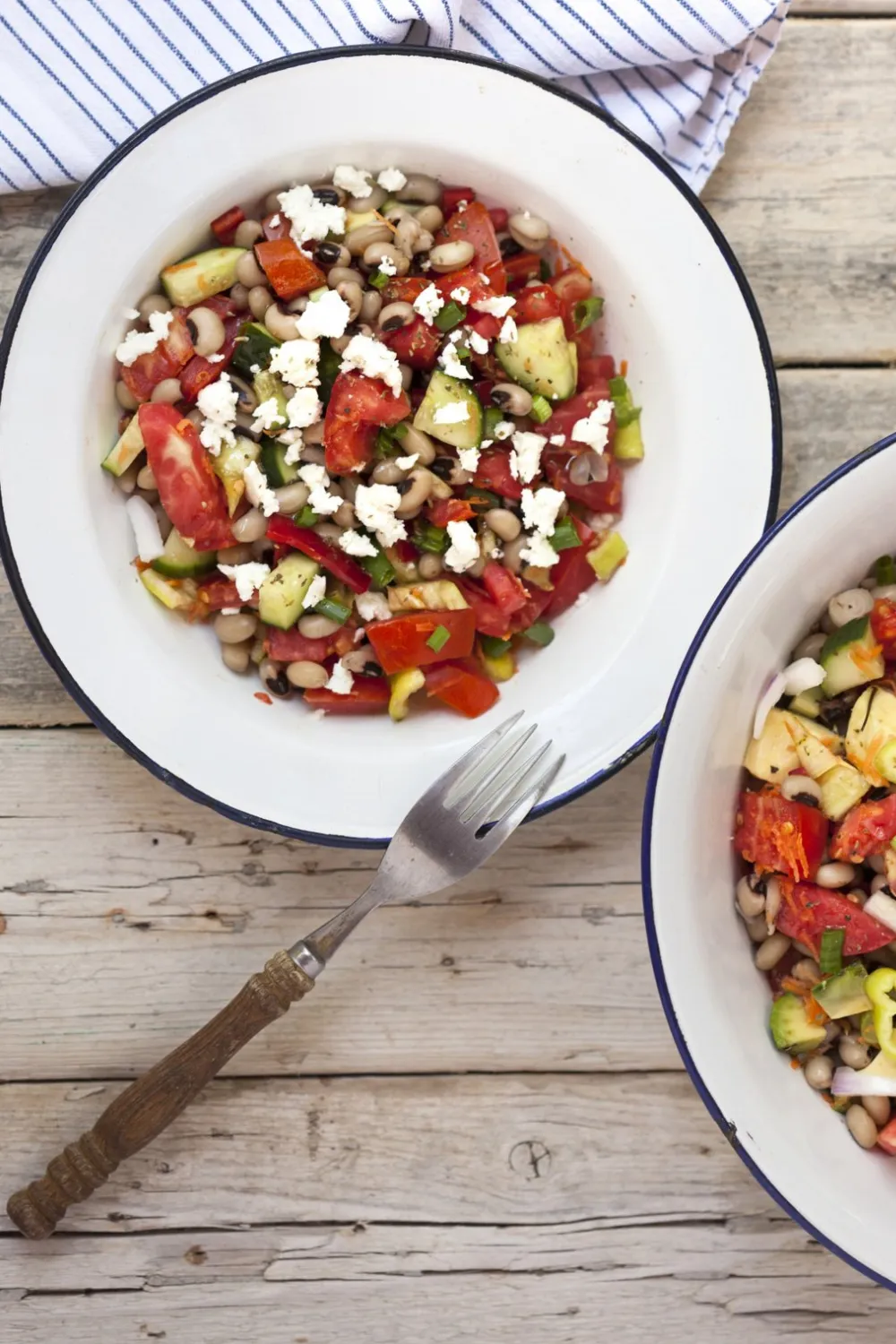 Lentil Salad with Feta, Tomatoes, Cucumbers and Olives