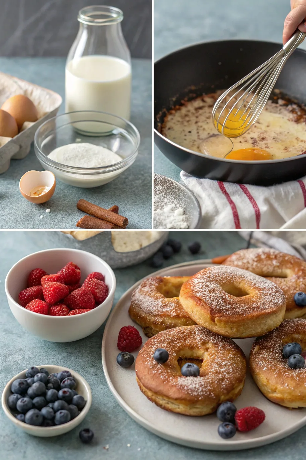 French Toast Bagel Recipe making