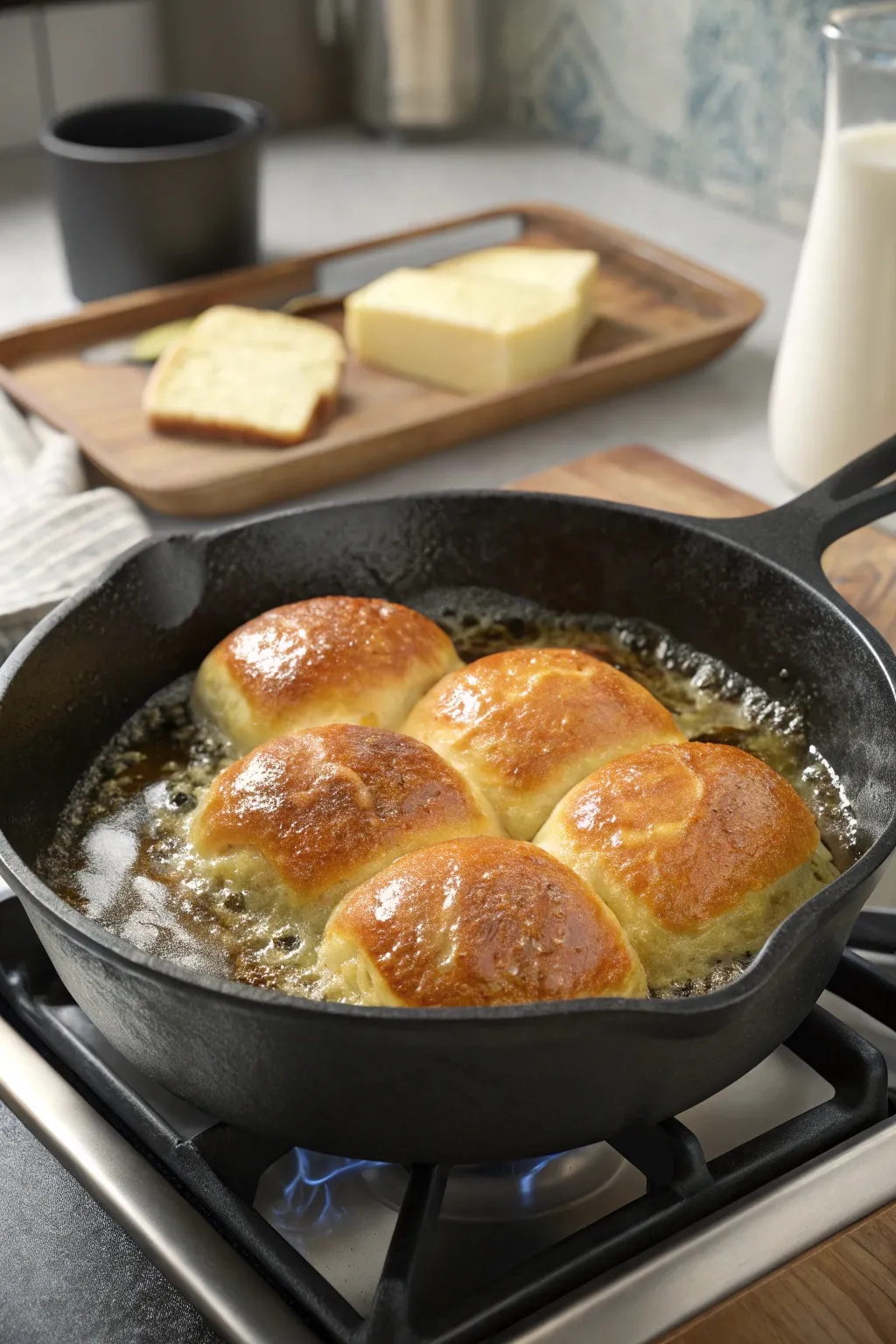 Hawaiian Roll French Toast cooking